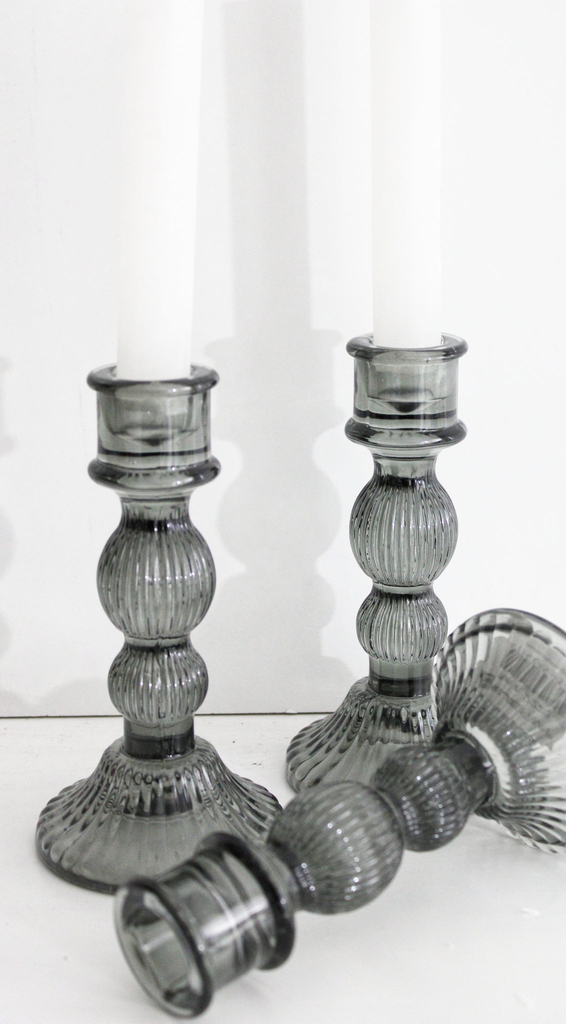 Kerzenständer aus Glas Durchmesser Schoenzeiten cm, grey, 15 dark in Kerzenfas – Höhe